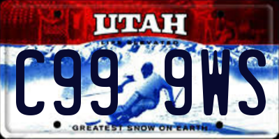 UT license plate C999WS