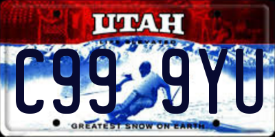 UT license plate C999YU