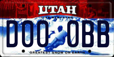 UT license plate D000BB