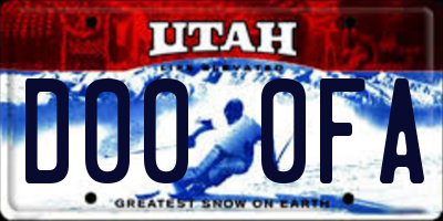 UT license plate D000FA
