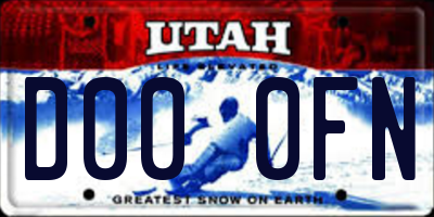 UT license plate D000FN