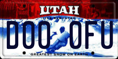 UT license plate D000FU