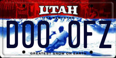 UT license plate D000FZ