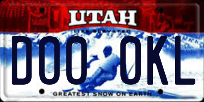 UT license plate D000KL