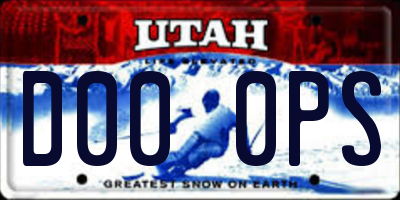 UT license plate D000PS