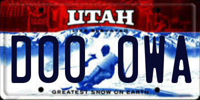 UT license plate D000WA