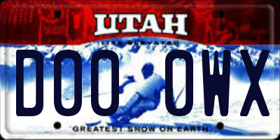 UT license plate D000WX