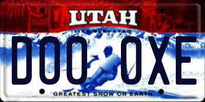 UT license plate D000XE