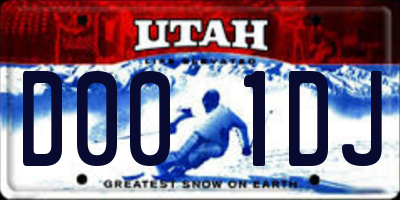 UT license plate D001DJ