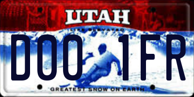 UT license plate D001FR