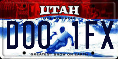 UT license plate D001FX