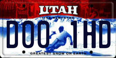 UT license plate D001HD