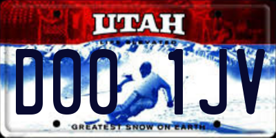UT license plate D001JV