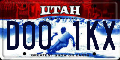 UT license plate D001KX