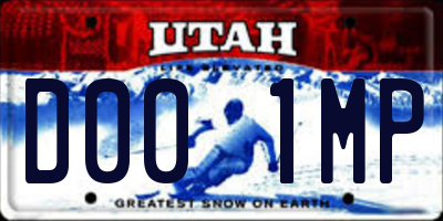 UT license plate D001MP