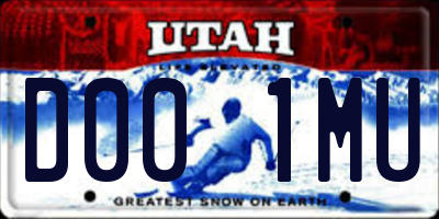 UT license plate D001MU