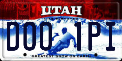 UT license plate D001PI