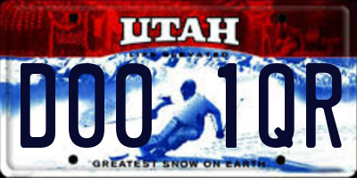 UT license plate D001QR
