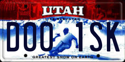 UT license plate D001SK