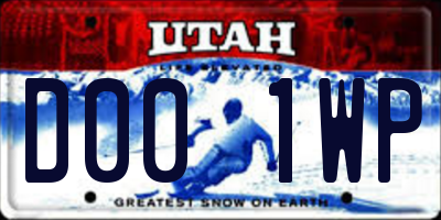 UT license plate D001WP