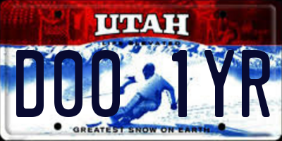 UT license plate D001YR