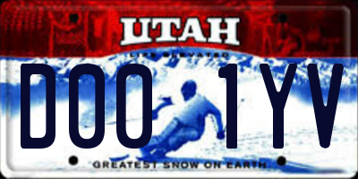 UT license plate D001YV