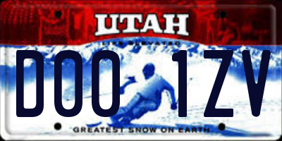 UT license plate D001ZV