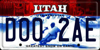UT license plate D002AE
