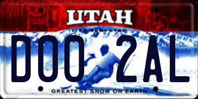 UT license plate D002AL
