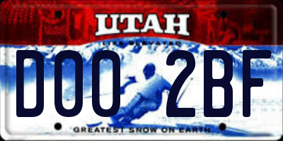 UT license plate D002BF