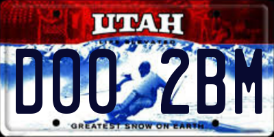 UT license plate D002BM