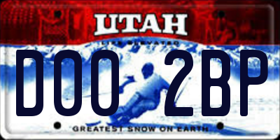 UT license plate D002BP