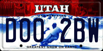 UT license plate D002BW