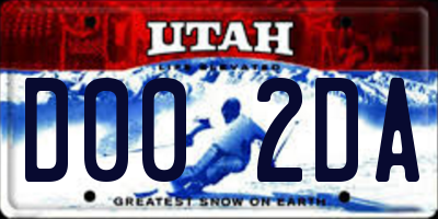 UT license plate D002DA