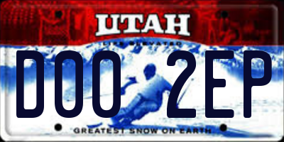 UT license plate D002EP