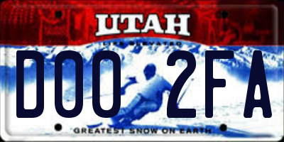 UT license plate D002FA