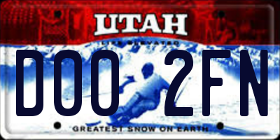 UT license plate D002FN