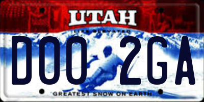UT license plate D002GA