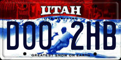 UT license plate D002HB