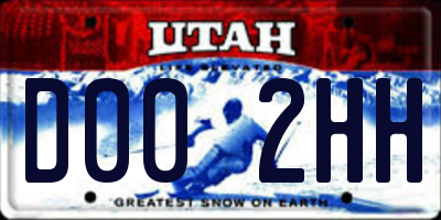 UT license plate D002HH