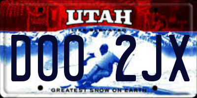 UT license plate D002JX