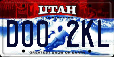 UT license plate D002KL