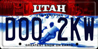 UT license plate D002KW