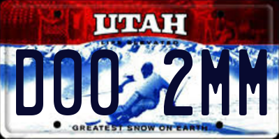 UT license plate D002MM