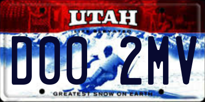UT license plate D002MV