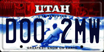 UT license plate D002MW