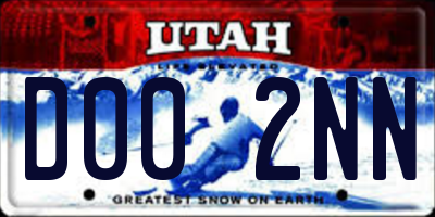 UT license plate D002NN