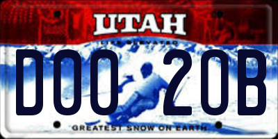 UT license plate D002OB