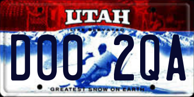 UT license plate D002QA