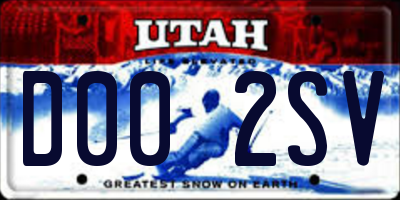 UT license plate D002SV